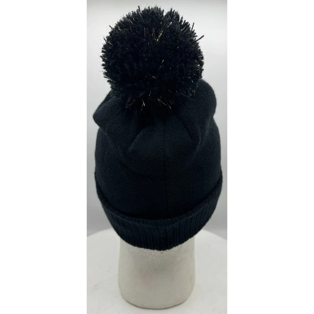 Air Jordan Youth Black and Gold Pom Beanie Youth Size